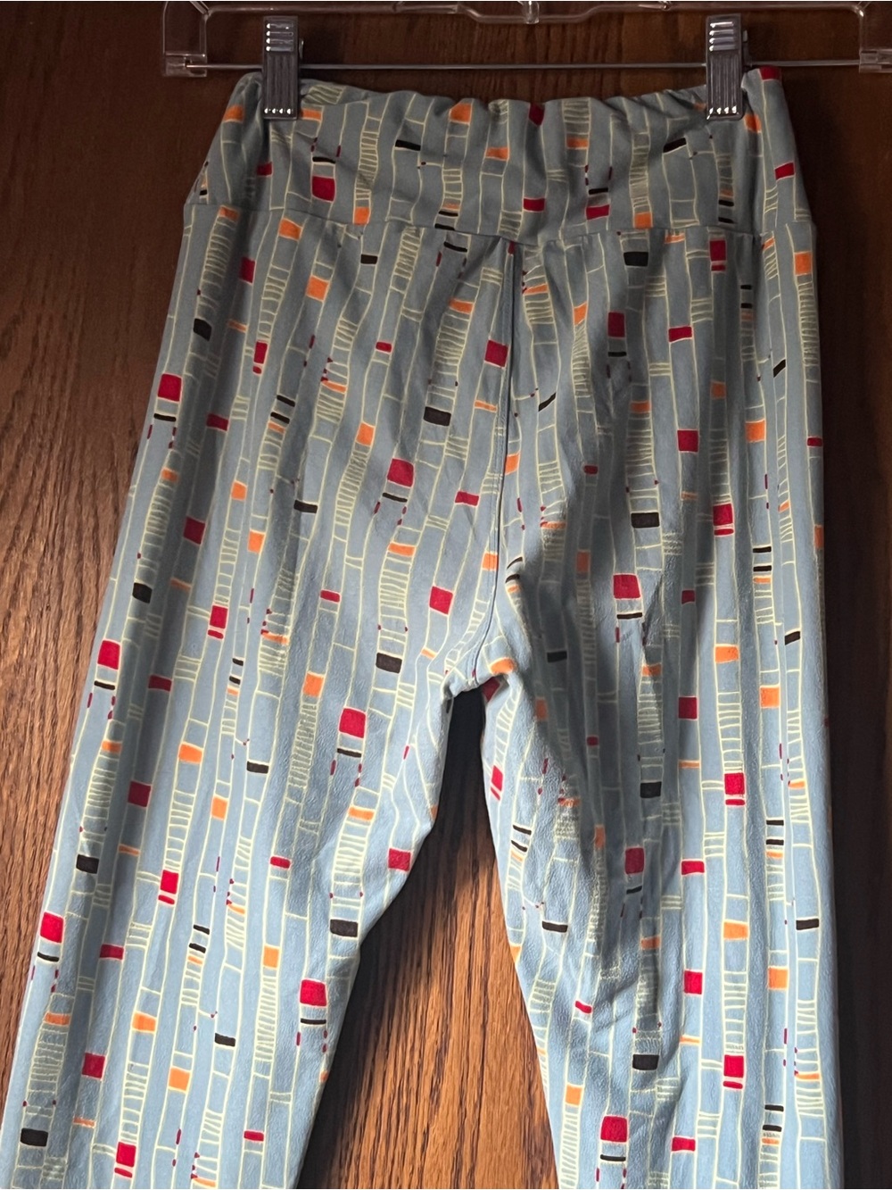 Kids Blue Patterned Stretch Leggings A4 - Picture 5 of 11